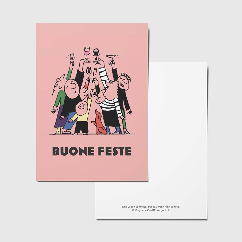 Postkarte Vergani "Buone Feste"