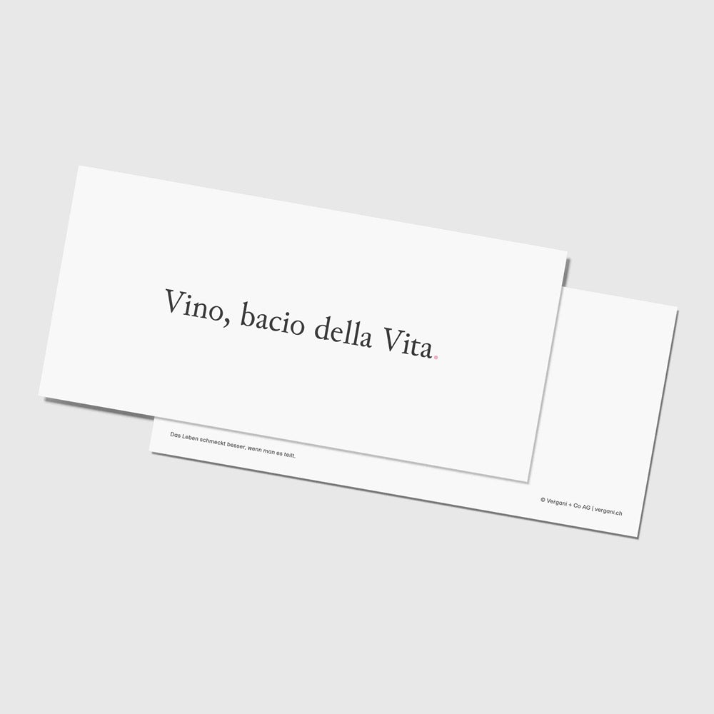 Carte de voeux Vino, bacio della Vita.